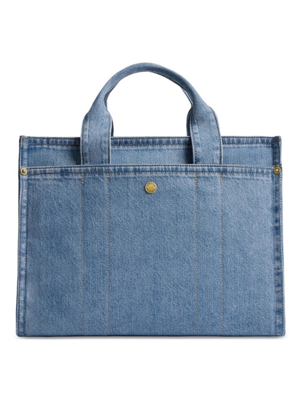 NEW Authentic Coach Medium Denim Cargo Tote in Indigo Blue CR657 NWT - Picture 4 of 8